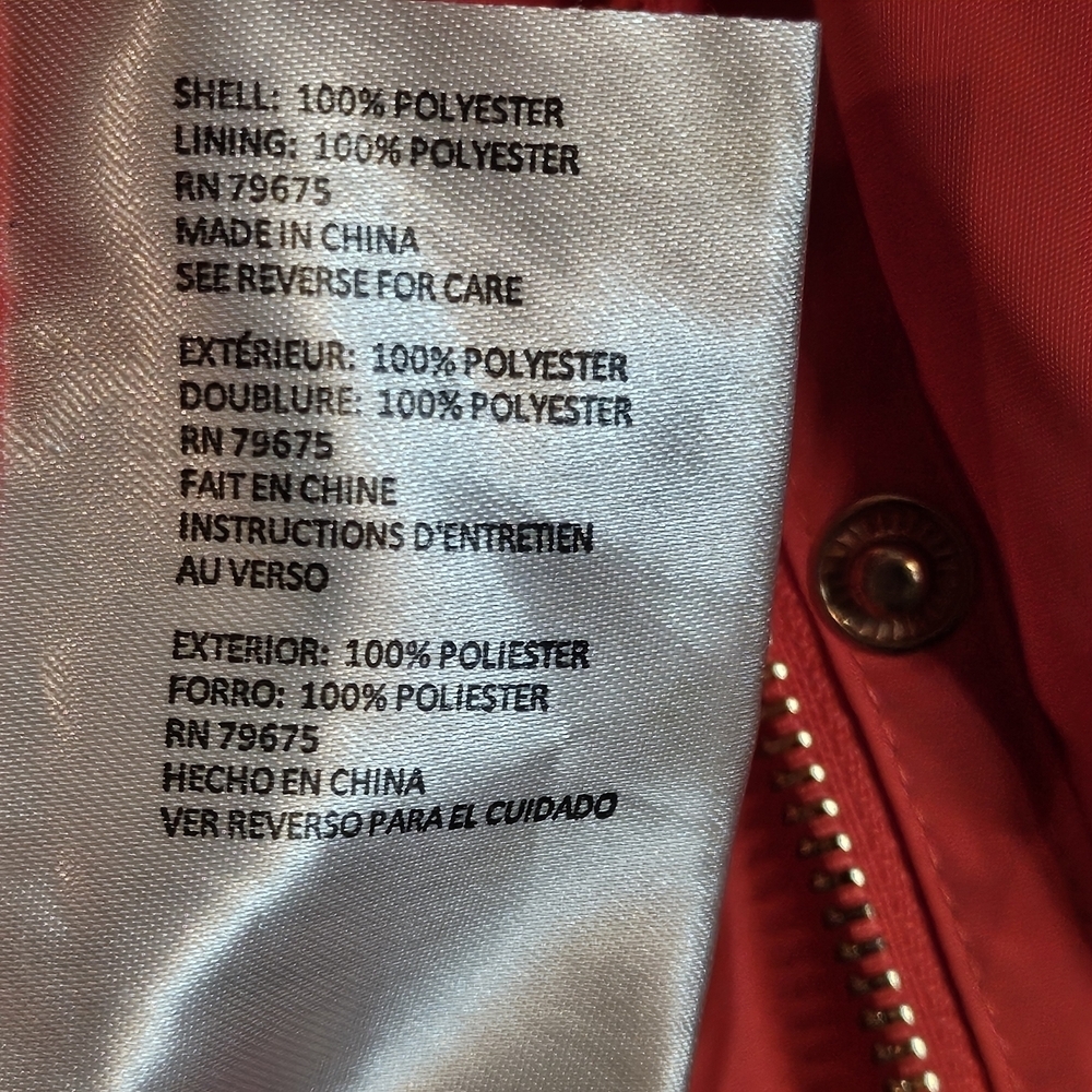 Michael Kors Coral Windbreaker Jacket Full Zip Gold Accents Wmns Extra Small - Picture 10 of 15